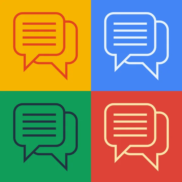 Линия Поп Арта Speech Bubble Chat Icon Изолирована Цветовом Фоне — стоковый вектор