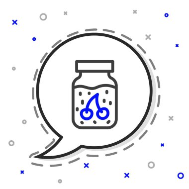 Jam Jam çizgi simgesi beyaz arkaplanda izole edildi. Renkli taslak konsepti. Vektör