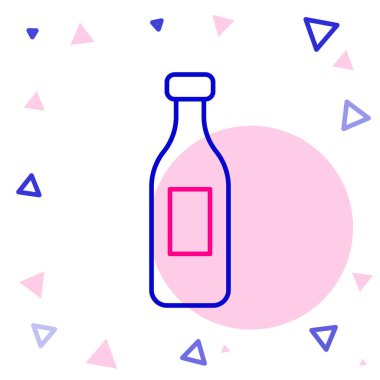 Beyaz arka planda izole edilmiş bir şişe su. Soda su içme tabelası. Renkli taslak konsepti. Vektör