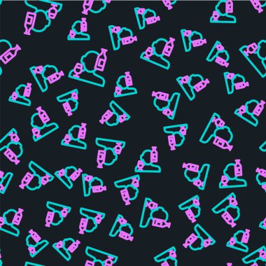 Çizgi alkolizm, ya da alkol bozukluğu ikonu, siyah arka planda izole edilmiş, pürüzsüz bir kalıp. Vektör