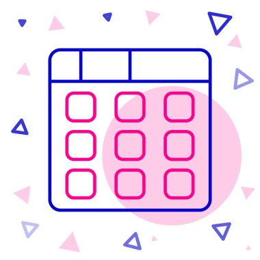 Line Drum makinesinin müzik yapımcısı ikonu beyaz arkaplanda izole edildi. Renkli taslak konsepti. Vektör