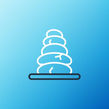 Hat Yığını sıcak taşlar simgesi mavi arkaplanda izole edildi. Spa salonu aksesuarı. Renkli taslak konsepti. Vektör