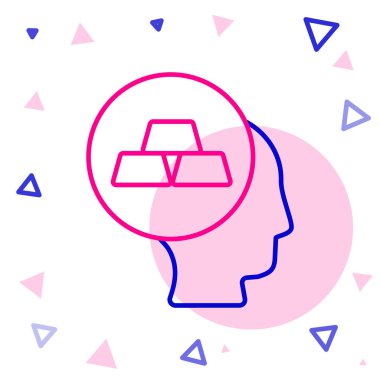 Satır Altın çubukları simgesi beyaz arkaplanda izole edildi. Bankacılık işi konsepti. Renkli taslak konsepti. Vektör