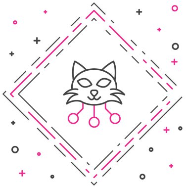 Beyaz arkaplanda NFT dijital şifreleme resim simgesi izole edildi. Para iadesi olmayan jeton. Renkli taslak konsepti. Vektör