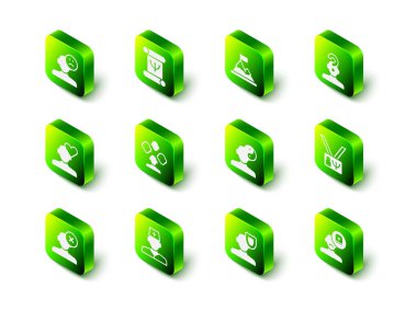 Psikoloji kitabı, tepesinde bayrak olan dağlar, insan soru işareti, erkek doktor, Yin Yang sembolü ve ikon. Vektör