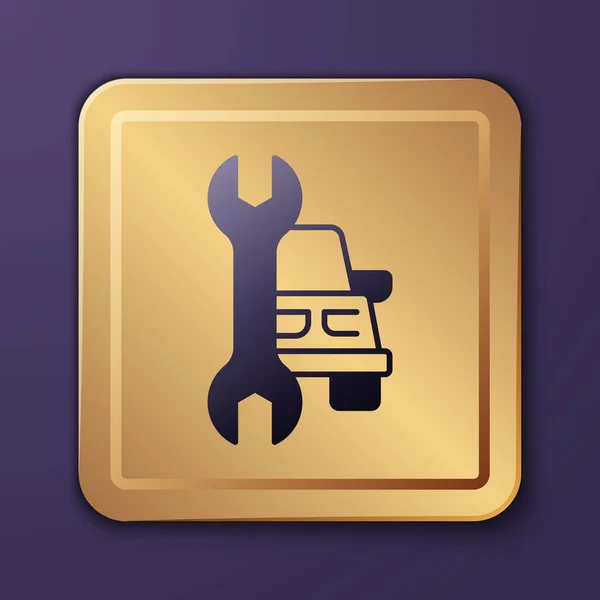 Purple Car Service Icon Isolated Purple Background Auto Mechanic Service — Stock Vector