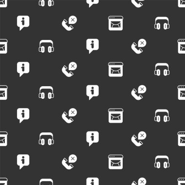 E- posta, e-posta, kulaklık, bilgi ve hatasız şablon üzerinden cevapsız arama ayarlayın. Vektör