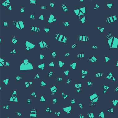 Çinli kağıt fener, Asyalı kadın, yemek çubuğu ve buz kasesi, kusursuz desenli. Vektör