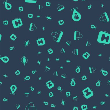 Spor çantasını, boks eldivenini, yumruğu ve kaskı kusursuz bir şekilde ayarla. Vektör