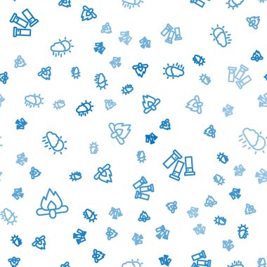 Kamp ateşi, kartuş ve bulut hattını kusursuz bir şekilde kurun. Vektör