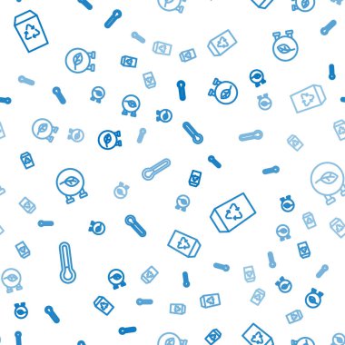 Hat termometresini, geri dönüşüm kutusunu ve Eko dükkanını sorunsuz bir şekilde ayarla. Vektör