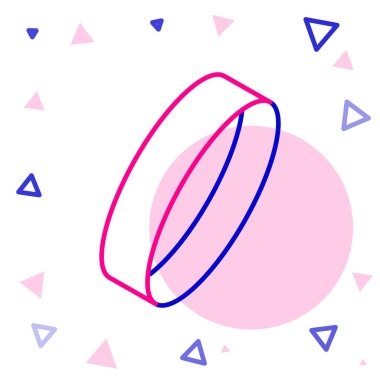 Hat Altın yüzük simgesi beyaz arkaplanda izole edildi. Renkli taslak konsepti. Vektör