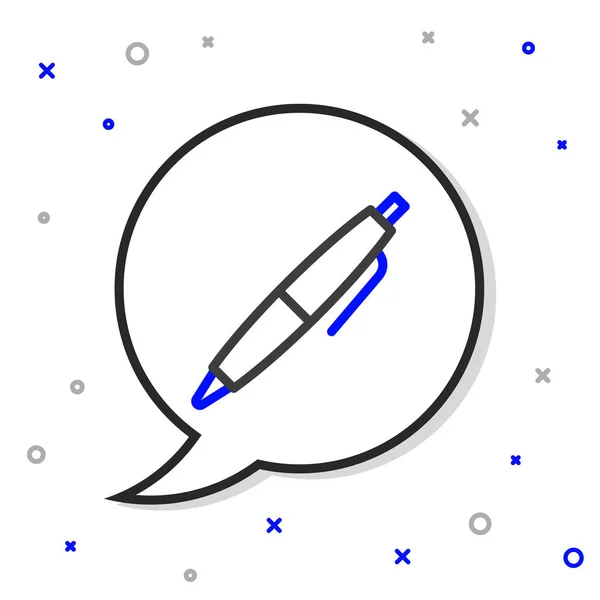 Εικόνα γραμμής Pen που απομονώνεται σε λευκό φόντο. Πολύχρωμο περίγραμμα έννοια. Διάνυσμα — Διανυσματικό Αρχείο
