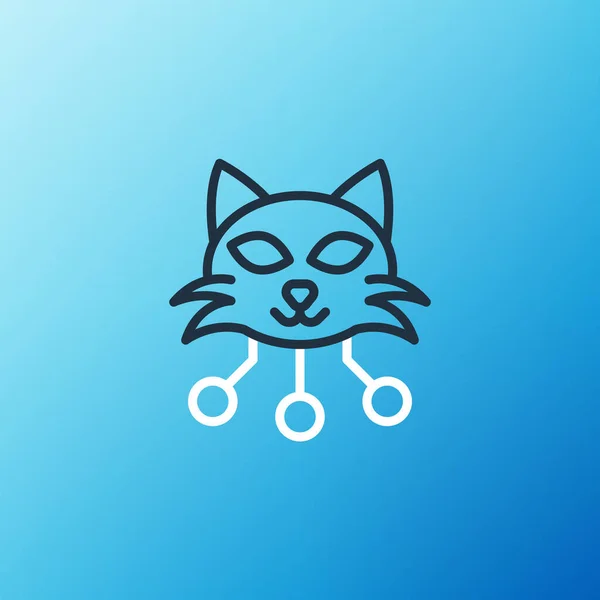 Line NFT Digital crypto art icon isolated on blue background. Nezastupitelný žeton. Barevný koncept. Vektor — Stockový vektor