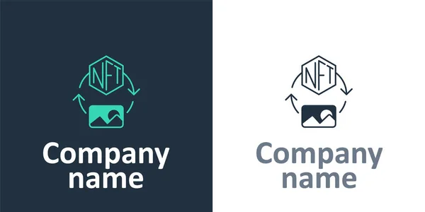 Logotyp NFT Digitales Kryptokunstsymbol isoliert auf weißem Hintergrund. Nicht fungible Token. Logo-Design-Vorlage Element. Vektor — Stockvektor