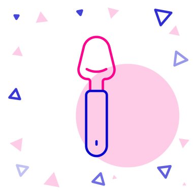 Beyaz arkaplanda çizgi kaşığı simgesi izole edildi. Mutfak aletleri. Çatal bıçak seti. Renkli taslak konsepti. Vektör