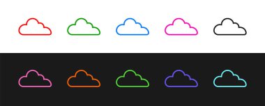 Cloud simgesini siyah beyaz arkaplanda izole et. Vektör.