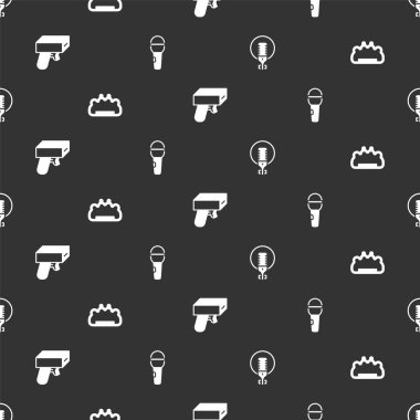 Mikrofonu, muştayı, para tabancasını ayarlayın. Vektör