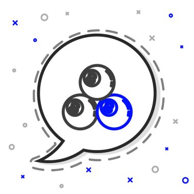 Bilardo bilardo topu. Beyaz arka planda 8 numaralı ikon izole edilmiş. Renkli taslak konsepti. Vektör