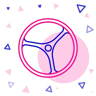 Bisiklet tekeri simgesi beyaz arkaplanda izole edildi. Bisiklet yarışı. Olağanüstü bir spor. Spor malzemeleri. Renkli taslak konsepti. Vektör