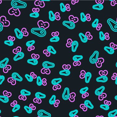 Line Biftek ikonu, siyah arka planda kusursuz desen izole etti. Vektör