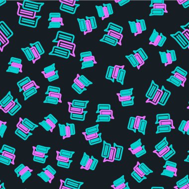 Çevrimiçi Psikolojik Danışmanlık Mesafesi simgesi siyah arka planda izole edilmiş kusursuz desen. Psikoterapi, psikolojik yardım, online psikiyatrist danışmanlığı. Vektör