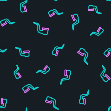 Duman ikonlu çizgi tüttürme piposu siyah arka planda izole edilmiş. Tütün piposu. Vektör