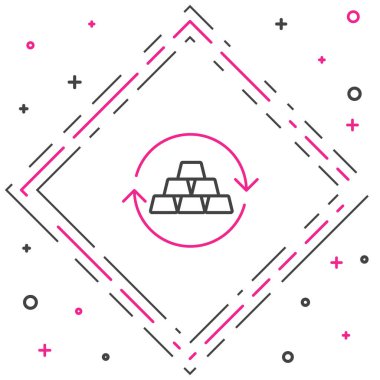 Hat Gold para değişimi simgesi beyaz arkaplanda izole edildi. Para değiştirici. Renkli taslak konsepti. Vektör