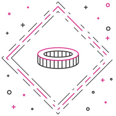 Çizgi Araba hava filtresi simgesi beyaz arkaplanda izole edildi. Otomobil tamir hizmeti sembolü. Renkli taslak konsepti. Vektör