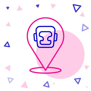 Beyaz arkaplanda çizgi boks başlığı simgesi izole edildi. Renkli taslak konsepti. Vektör