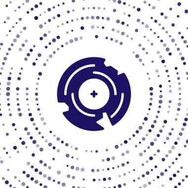 Mavi Vinil disk simgesi beyaz arkaplanda izole edildi. Soyut çember rastgele noktalar. Vektör