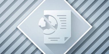 Kağıt, gri arkaplanda izole edilmiş belge simgesiyle Dünya 'yı kesti. Dünya ya da Dünya işareti. Küresel internet sembolü. Geometrik şekiller. Kağıt sanatı tarzı. Vektör