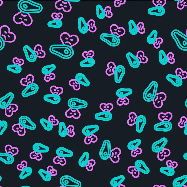 Line Biftek ikonu, siyah arka planda kusursuz desen izole etti. Vektör