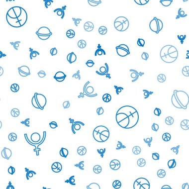 Çizgi sembolü Plüton, Neptün gezegeni ve Satürn gezegenini pürüzsüz bir şablona ayarla. Vektör