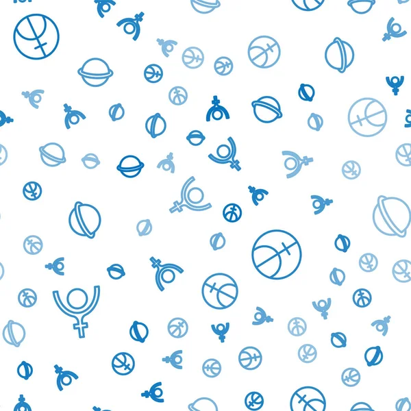 Çizgi sembolü Plüton, Neptün gezegeni ve Satürn gezegenini pürüzsüz bir şablona ayarla. Vektör