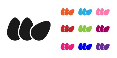 Siyah Tavuk yumurta ikonu beyaz arkaplanda izole edilmiş. Simgeleri renklendirin. Vektör