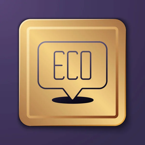 Μοβ Φύλλο Eco Σύμβολο Εικονίδιο Απομονώνονται Μωβ Φόντο Banner Label — Διανυσματικό Αρχείο