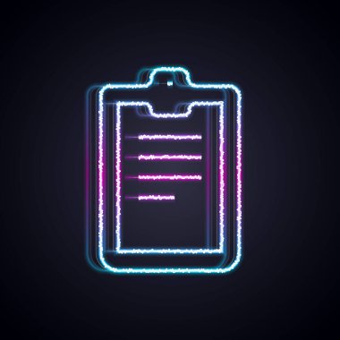 Parlayan neon hattı Psikolojik test ikonu siyah arka planda izole edildi. Vektör