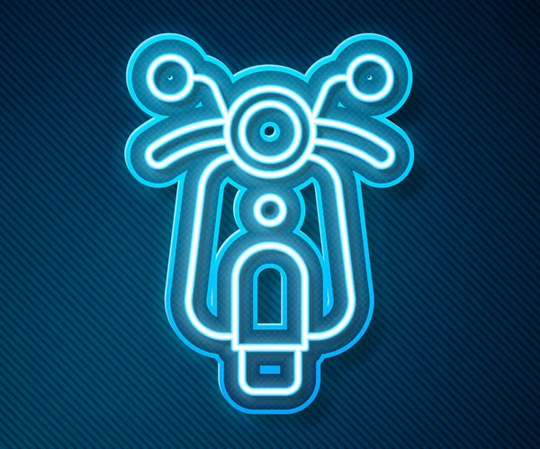 Leuchtende Leuchtschrift Scooter Symbol Isoliert Auf Blauem Hintergrund Vektor — Stockvektor