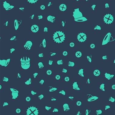 Bisikletli sproket kolu, kask ve dikişsiz şablona ayarla. Vektör