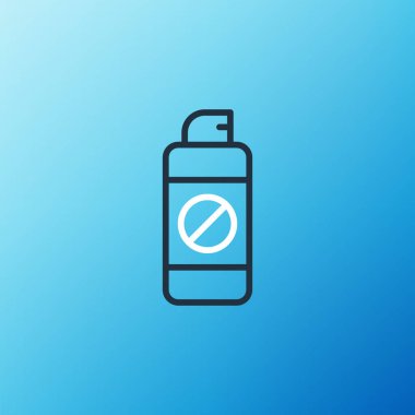 Su için Line Garden spreyi, gübre, mavi arka planda izole edilmiş kimyasal ikon. Renkli taslak konsepti. Vektör