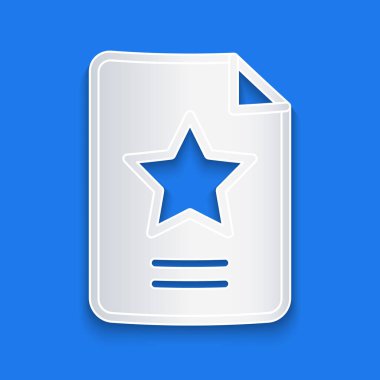 Kağıt kesiği Yıldız takımyıldızı burç simgesi mavi arkaplanda izole edildi. Kağıt sanatı tarzı. Vektör