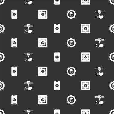 3D yazıcı ayarı, tavuk budu, yazılım ve Geometrik şekil küpünü pürüzsüz desene ayarlayın. Vektör