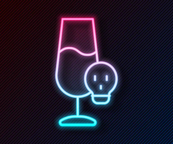 Świecąca neonowa linia Zatruta ikona alkoholu odizolowana na czarnym tle. Wektor — Wektor stockowy