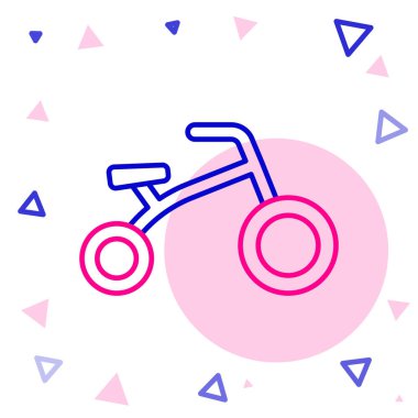 Beyaz arka planda izole edilmiş çocuk simgesi için çizgi bisikleti. Renkli taslak konsepti. Vektör