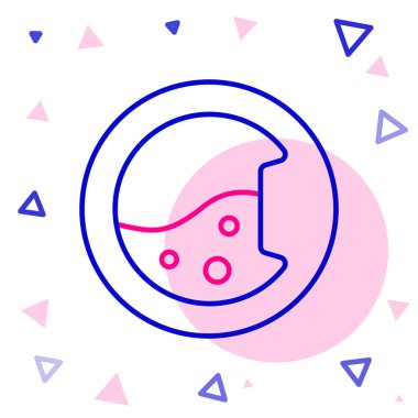 Çizgi yıkama simgesi beyaz arkaplanda izole edildi. Çamaşır makinesi simgesi. Çamaşır makinesi, çamaşır makinesi. Ev aletleri sembolü. Renkli taslak konsepti. Vektör