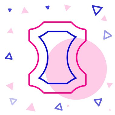 Deri çizgi simgesi beyaz arkaplanda izole edildi. Renkli taslak konsepti. Vektör