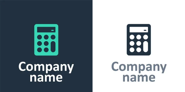 Ícone Logotype Calculator isolado no fundo branco. Símbolo contabilístico. Cálculos de negócios educação matemática e finanças. Elemento de modelo de design de logotipo. Vetor — Vetor de Stock