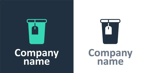 Logotype Cup avec icône sac de thé isolé sur fond blanc. Modèle de conception de logo élément. Vecteur — Image vectorielle