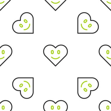 Çizgi Yüreği simgesi beyaz arkaplanda kusursuz desen izole etti. Romantik sembol, bağlanma, tutku ve düğün. Sevgililer günün kutlu olsun. Vektör